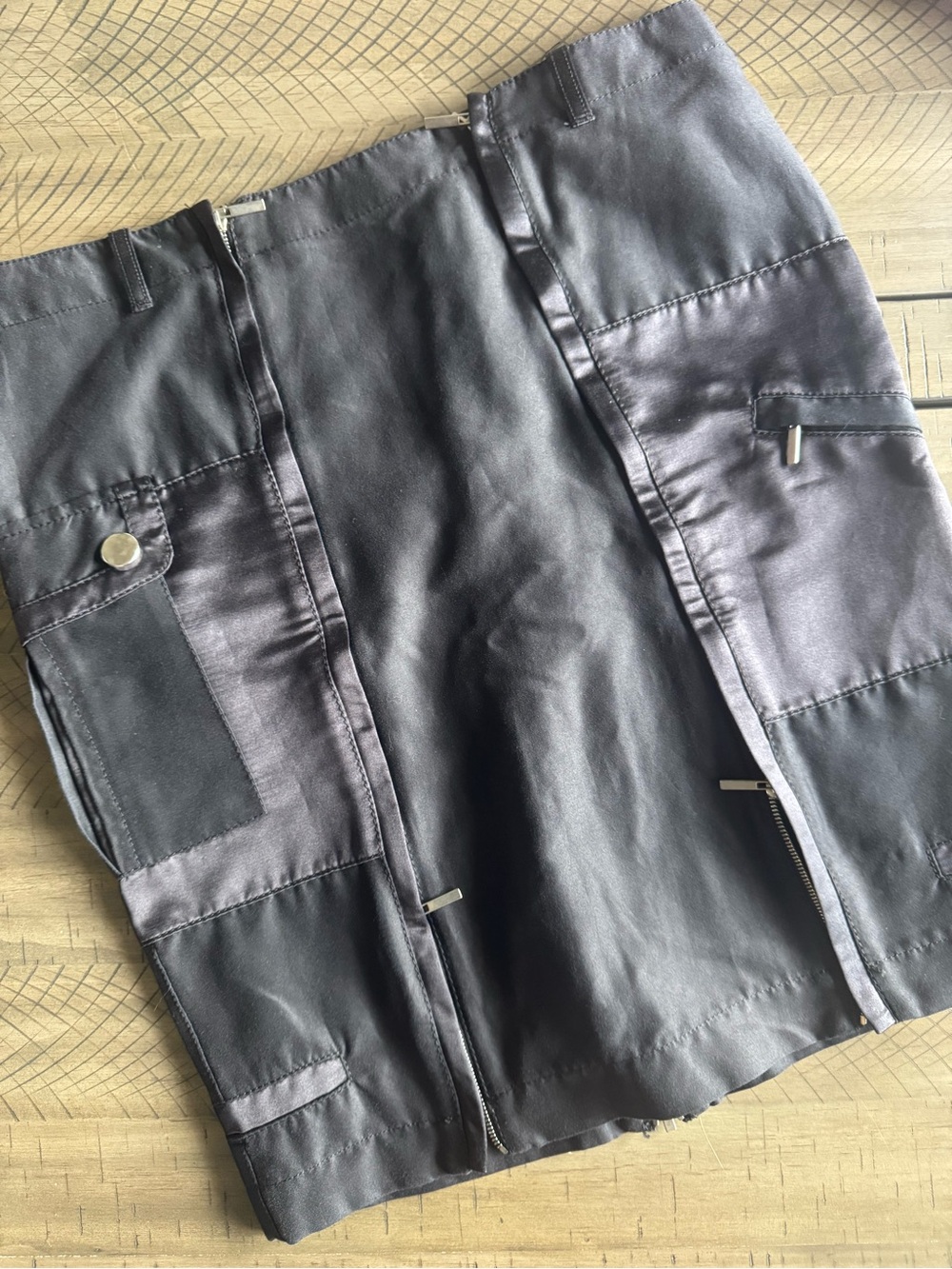 Max Mara Women's Black Pencil Skirt with Panel & Zip Details